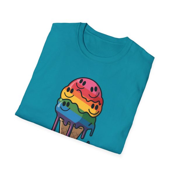 Tshirt Drapeau LGBT glace arc-en-ciel avec visages souriants design ludique et coloré pour célébrer la diversité et inclusion LGBTQ+ t-shirt - Image 100