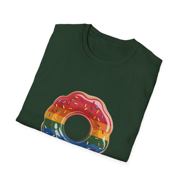 Tshirt Drapeau LGBT donut arc-en-ciel avec paillettes sur fond noir design coloré et amusant pour célébrer la diversité LGBTQ+ shirt t-shirt - Image 76