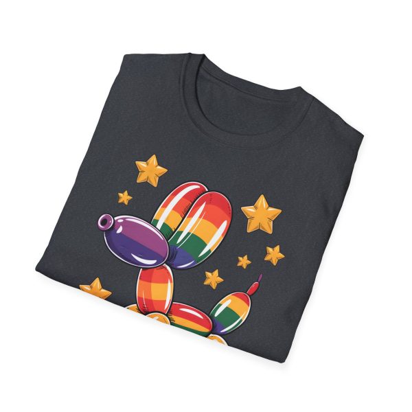 Tshirt Drapeau LGBT ballon en forme de chien avec étoiles design amusant et coloré pour soutien à la communauté LGBTQ+ et diversité t-shirt - Image 4