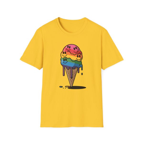 Tshirt Drapeau LGBT glace arc-en-ciel avec visages souriants design ludique et coloré pour célébrer la diversité et inclusion LGBTQ+ t-shirt - Image 49