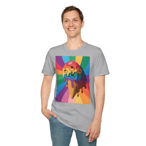 Tshirt Drapeau LGBT trois cônes de glace avec garnitures différentes design amusant et coloré pour célébrer la diversité LGBTQ+ t-shirt - Image 31