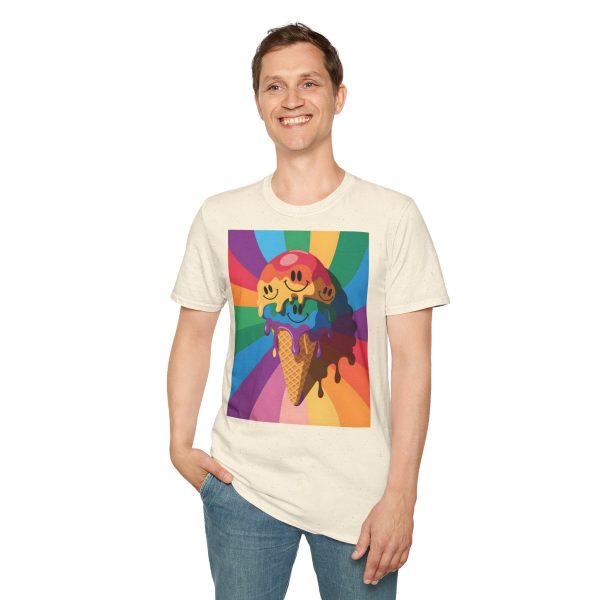 Tshirt Drapeau LGBT trois cônes de glace avec garnitures différentes design amusant et coloré pour célébrer la diversité LGBTQ+ t-shirt - Image 43