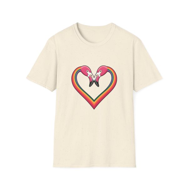 Tshirt Drapeau LGBT flamants roses en forme de coeur fond noir design romantique et symbolique pour célébrer l'amour LGBTQ+ t-shirt - Image 37