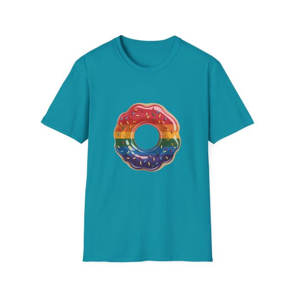 Tshirt Drapeau LGBT donut arc-en-ciel avec paillettes sur fond noir design coloré et amusant pour célébrer la diversité LGBTQ+ shirt t-shirt - Image 97