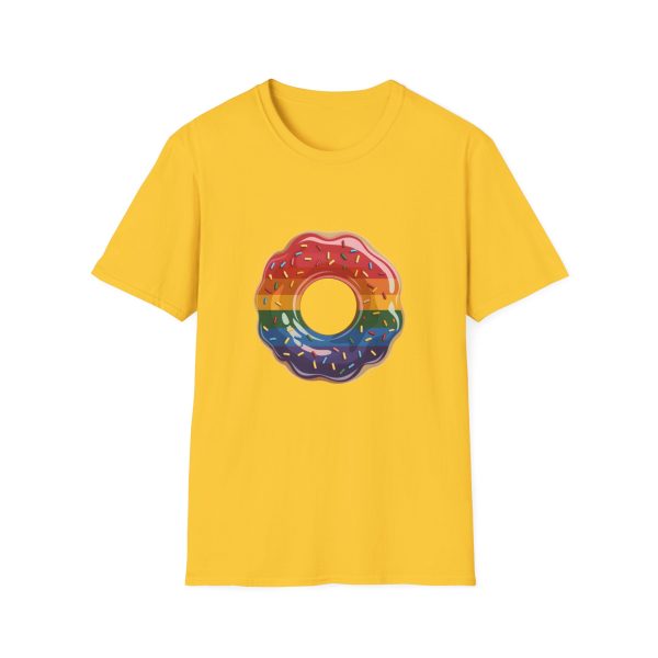 Tshirt Drapeau LGBT donut arc-en-ciel avec paillettes sur fond noir design coloré et amusant pour célébrer la diversité LGBTQ+ shirt t-shirt - Image 49