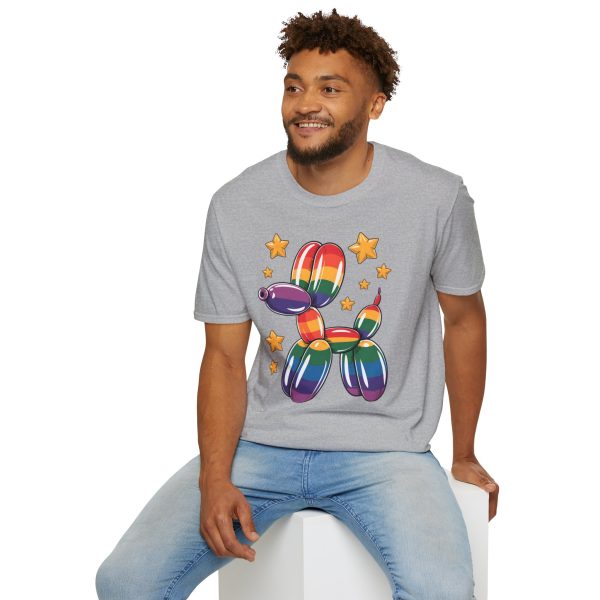 Tshirt Drapeau LGBT ballon en forme de chien avec étoiles design amusant et coloré pour soutien à la communauté LGBTQ+ et diversité t-shirt - Image 36