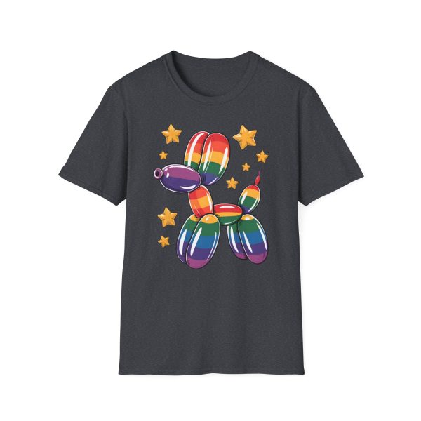 Tshirt Drapeau LGBT ballon en forme de chien avec étoiles design amusant et coloré pour soutien à la communauté LGBTQ+ et diversité t-shirt