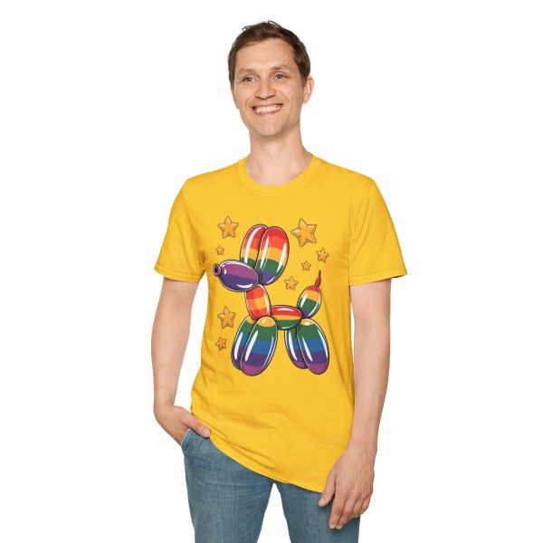 Tshirt Drapeau LGBT ballon en forme de chien avec étoiles design amusant et coloré pour soutien à la communauté LGBTQ+ et diversité t-shirt - Image 55