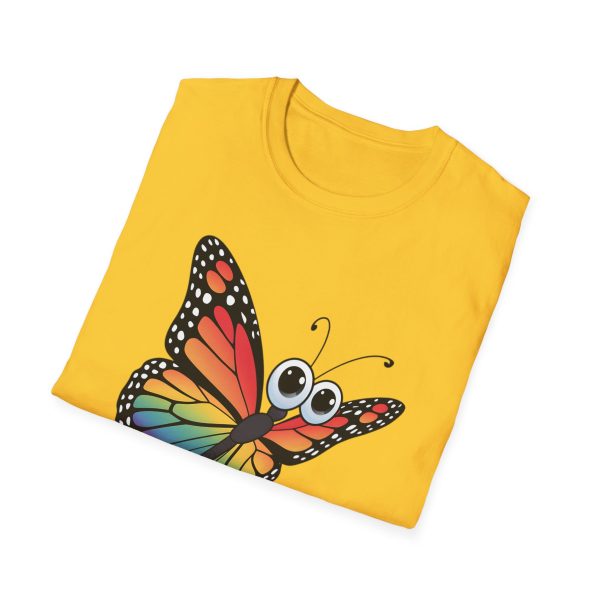 Tshirt Drapeau LGBT papillon coloré avec grands yeux sur fond noir design original et stylé pour sensibilisation à la fierté LGBTQ+ t-shirt - Image 52