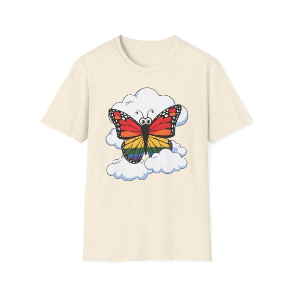 Tshirt Drapeau LGBT papillon assis sur un nuage dans le ciel design poétique et coloré pour sensibilisation et fierté LGBTQ+ shirt t-shirt - Image 37