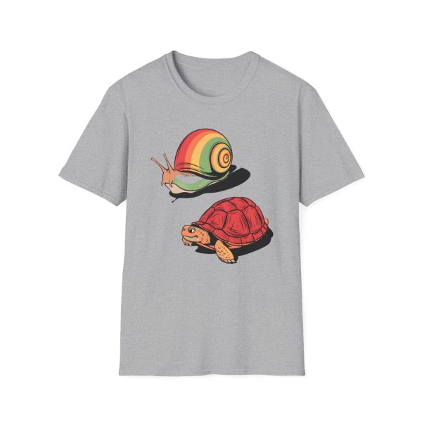 Tshirt Drapeau LGBT escargot et tortue sur fond noir design amusant pour sensibilisation et soutien à la diversité LGBTQ+ shirt t-shirt - Image 25