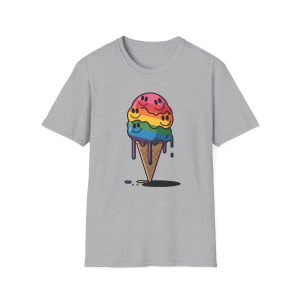 Tshirt Drapeau LGBT glace arc-en-ciel avec visages souriants design ludique et coloré pour célébrer la diversité et inclusion LGBTQ+ t-shirt - Image 25