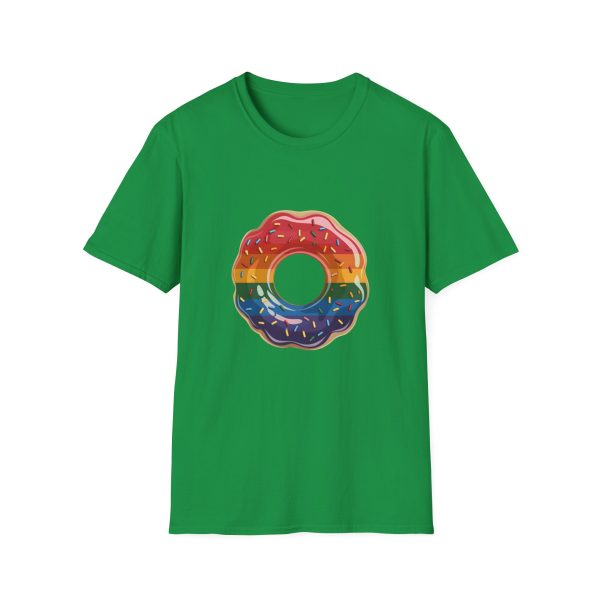 Tshirt Drapeau LGBT donut arc-en-ciel avec paillettes sur fond noir design coloré et amusant pour célébrer la diversité LGBTQ+ shirt t-shirt - Image 85