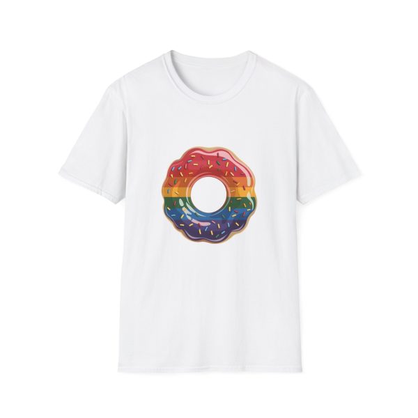 Tshirt Drapeau LGBT donut arc-en-ciel avec paillettes sur fond noir design coloré et amusant pour célébrer la diversité LGBTQ+ shirt t-shirt - Image 13