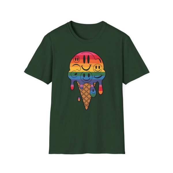 Tshirt LGBT+ cônes de glace avec visages souriants design amusant et mignon pour sensibilisation à la diversité et inclusion LGBTQ+ t-shirt - Image 73