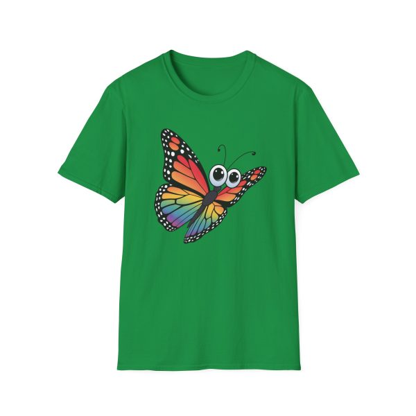 Tshirt Drapeau LGBT papillon coloré avec grands yeux sur fond noir design original et stylé pour sensibilisation à la fierté LGBTQ+ t-shirt - Image 85