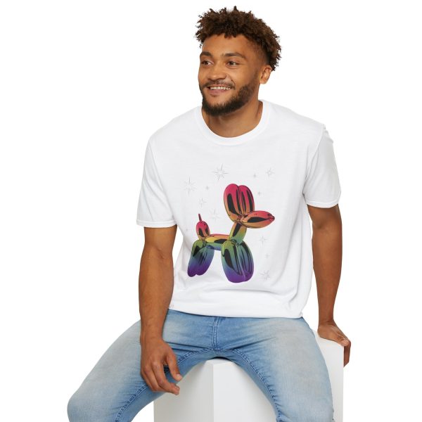 Tshirt LGBTQ+ ballon chien coloré sur fond noir design fun et éclatant pour célébrer la fierté LGBT+ et diversité des genres shirt t-shirt - Image 24