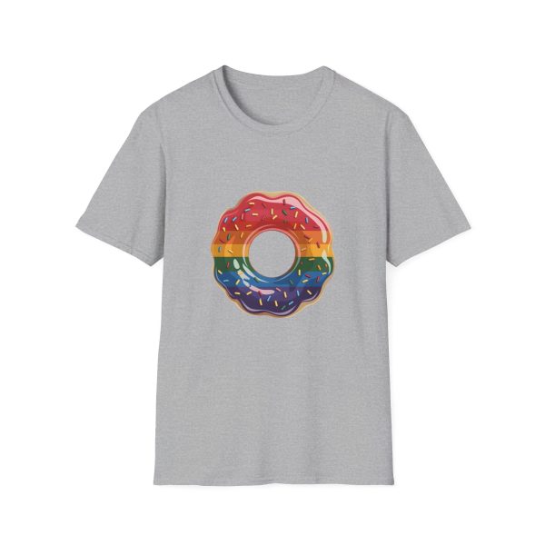 Tshirt Drapeau LGBT donut arc-en-ciel avec paillettes sur fond noir design coloré et amusant pour célébrer la diversité LGBTQ+ shirt t-shirt - Image 25