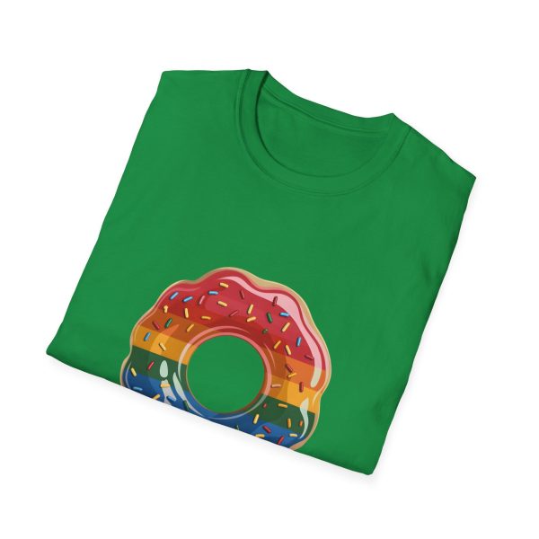 Tshirt Drapeau LGBT donut arc-en-ciel avec paillettes sur fond noir design coloré et amusant pour célébrer la diversité LGBTQ+ shirt t-shirt - Image 88