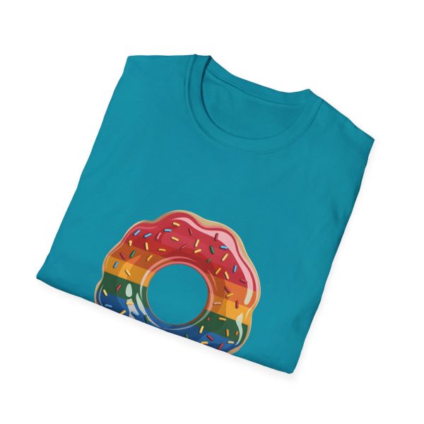 Tshirt Drapeau LGBT donut arc-en-ciel avec paillettes sur fond noir design coloré et amusant pour célébrer la diversité LGBTQ+ shirt t-shirt - Image 100