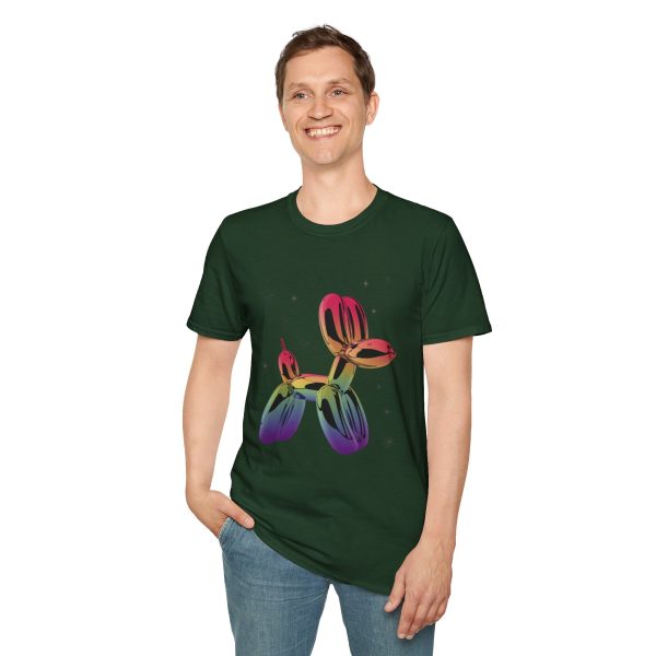 Tshirt LGBTQ+ ballon chien coloré sur fond noir design fun et éclatant pour célébrer la fierté LGBT+ et diversité des genres shirt t-shirt - Image 79