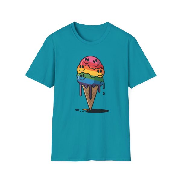 Tshirt Drapeau LGBT glace arc-en-ciel avec visages souriants design ludique et coloré pour célébrer la diversité et inclusion LGBTQ+ t-shirt - Image 97