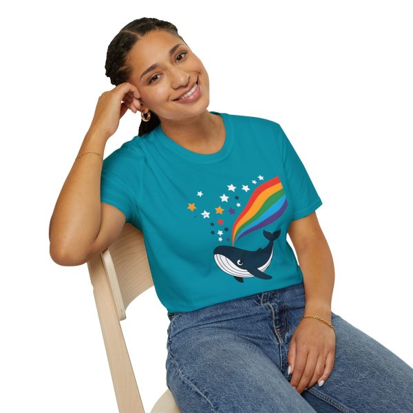 Tshirt LGBTQ+ baleine avec arc-en-ciel et étoiles design magique et coloré pour soutenir la diversité et inclusion LGBTQ+ shirt t-shirt - Image 106